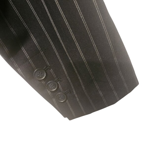 Nordstrom Women's Black Striped Blazer One Button Flap Pocket Size XL - Picture 4 of 7